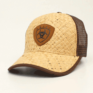 Ariat Basketweave Straw Snapback