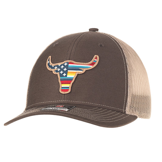 Ariat Serape Longhorn Patch Brown/Tan Hat