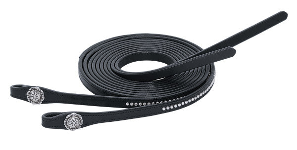 Weaver Back In Black Split Reins 5/8" x 8'