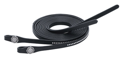 Weaver Back In Black Split Reins 5/8" x 8'