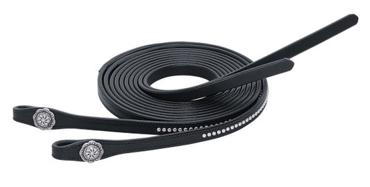 Weaver Back In Black Split Reins 5/8" x 8'