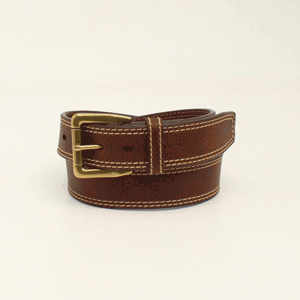 Ariat Double Stitch Roller Buckle Belt Cognac
