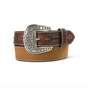 Ariat Crazy Horse Embossed Overlay Belt