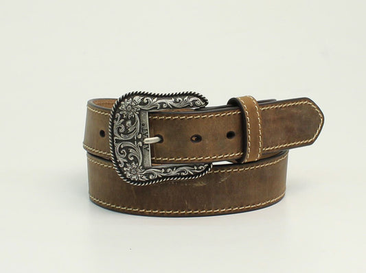 Ariat Single Stitch Floral Buckle Brown