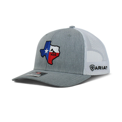 Ariat Grey/Whit Texas Patch Hat