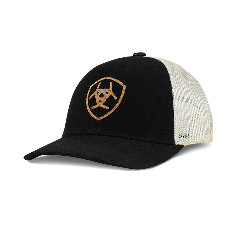 Ariat Cork Emblem Black/White Snapback