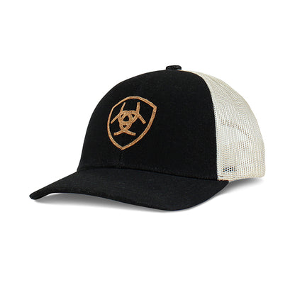 Ariat Cork Emblem Black/White Snapback