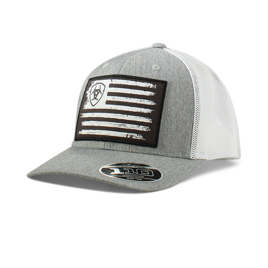 Ariat Grey/White Oversize Flag Patch