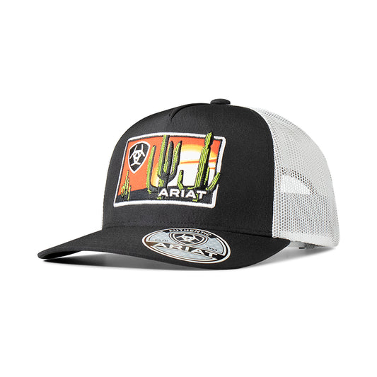 Ariat Cactus Patch Black/White Snapback