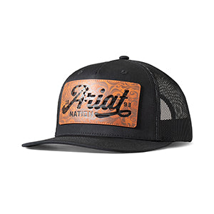 Ariat Faux Leather Patch Snapback