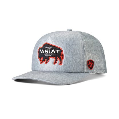 Ariat Heather Grey Bison Patch Hat