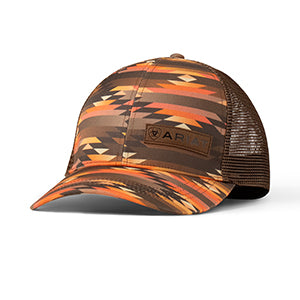 Ariat Aztec Brown Leather Patch Logo Hat
