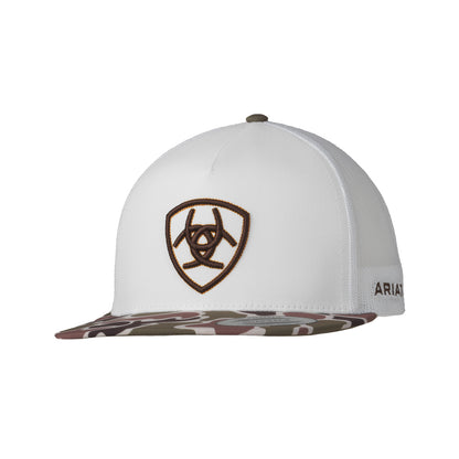 Ariat Mens Cap Snap Back Camo Visor White