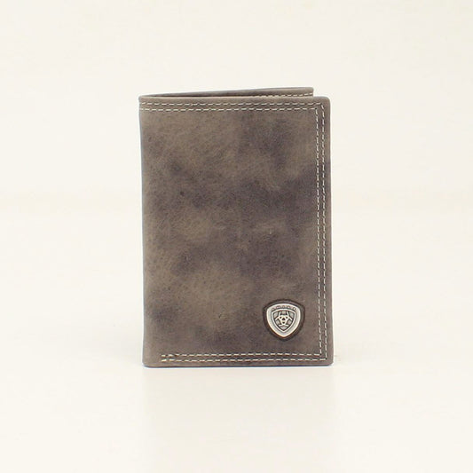 Ariat Shield Concho Grey Trifold Wallet