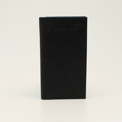 Ariat Plain Black Pressed Logo Rodeo Wallet