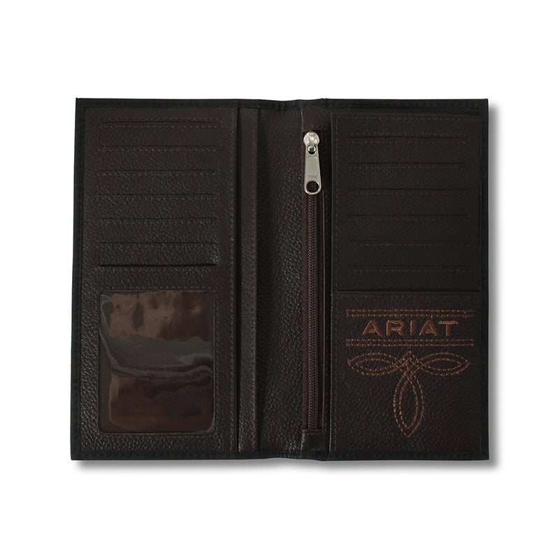 Ariat Plain Black Pressed Logo Rodeo Wallet