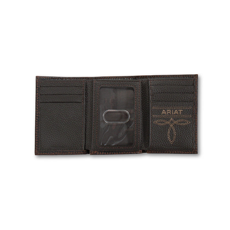 Ariat Mexico Flag Logo Trifold Wallet