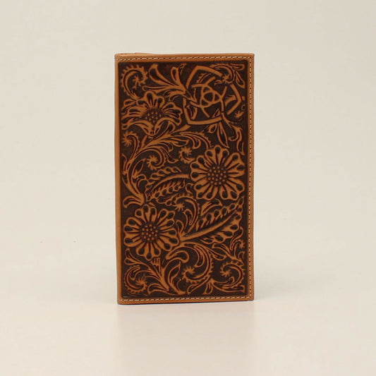 Ariat Floral Tooled Rodeo Wallet Tan