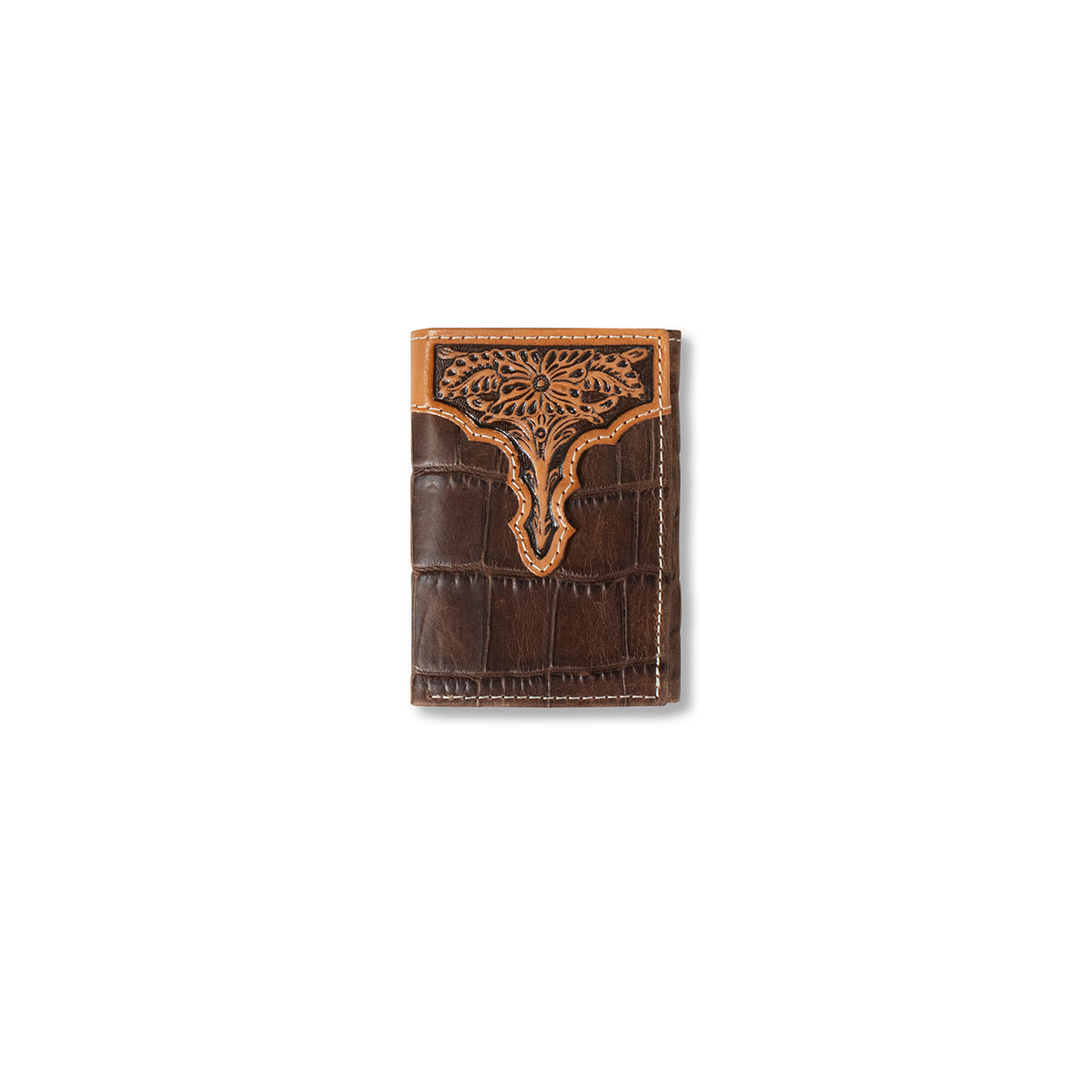 Ariat Floral/Crocodile Trifold Wallet