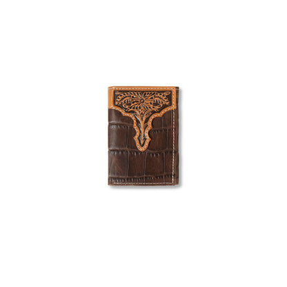 Ariat Floral/Crocodile Trifold Wallet