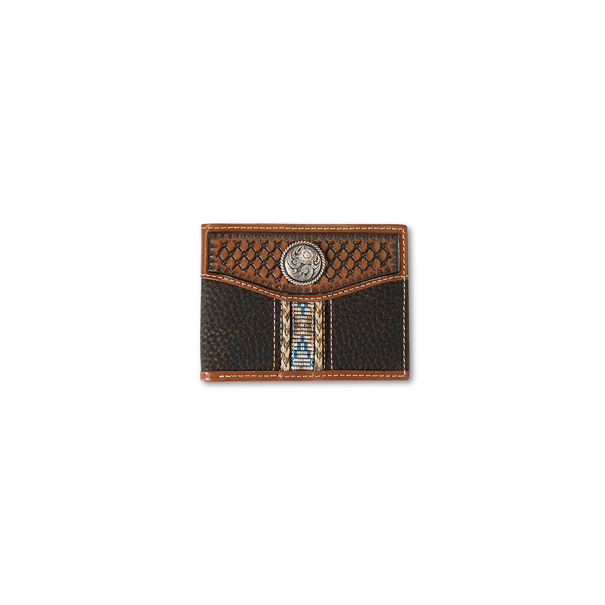 Ariat Woven Stripe Western Rope Trim Bi Fold Wallet