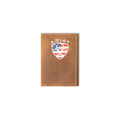 Ariat American Flag/Aged Bark Trifold Wallet