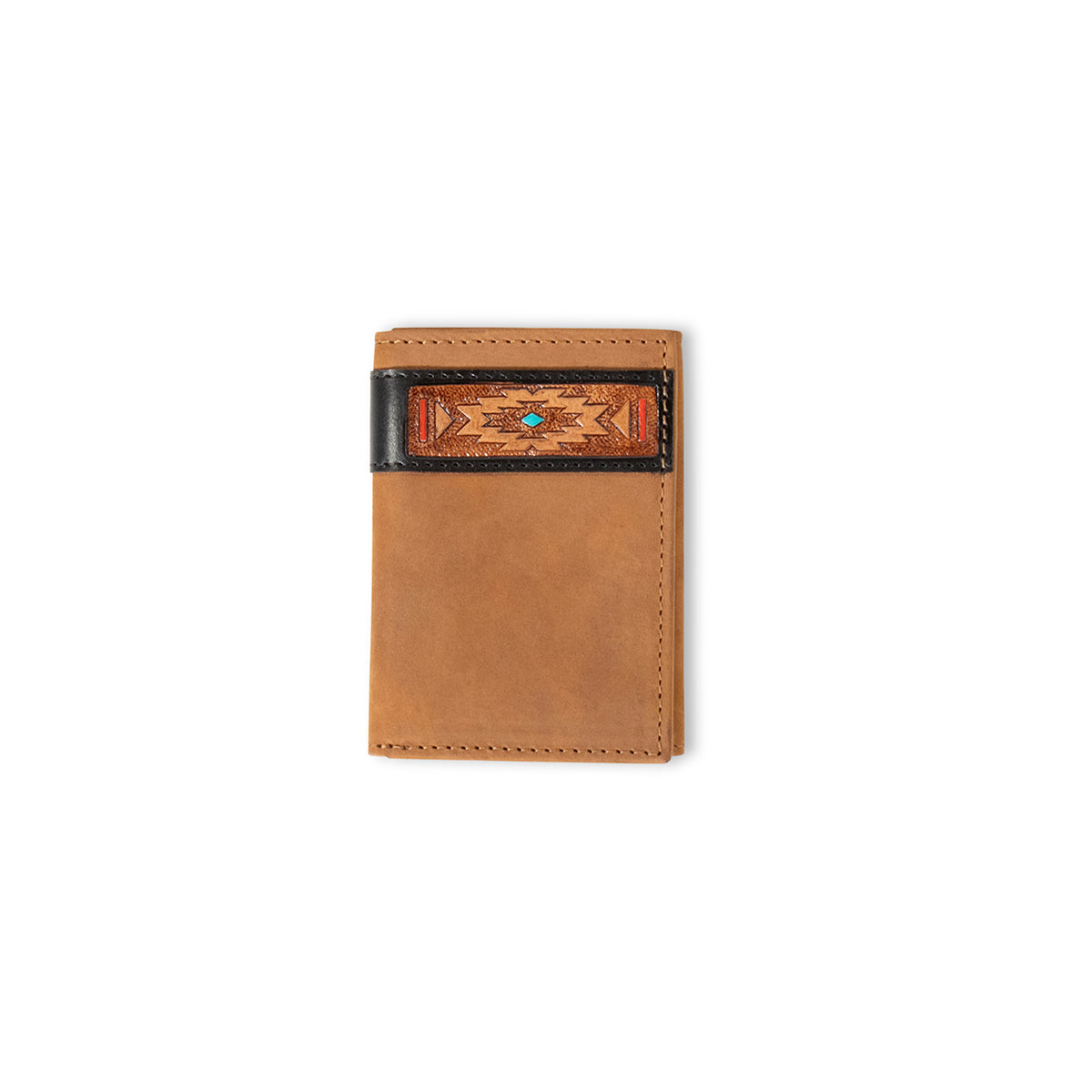 Ariat Southwestern Aged Bark Tri-Fold Wallet