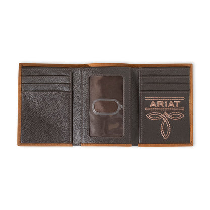 Ariat Southwestern Aged Bark Tri-Fold Wallet
