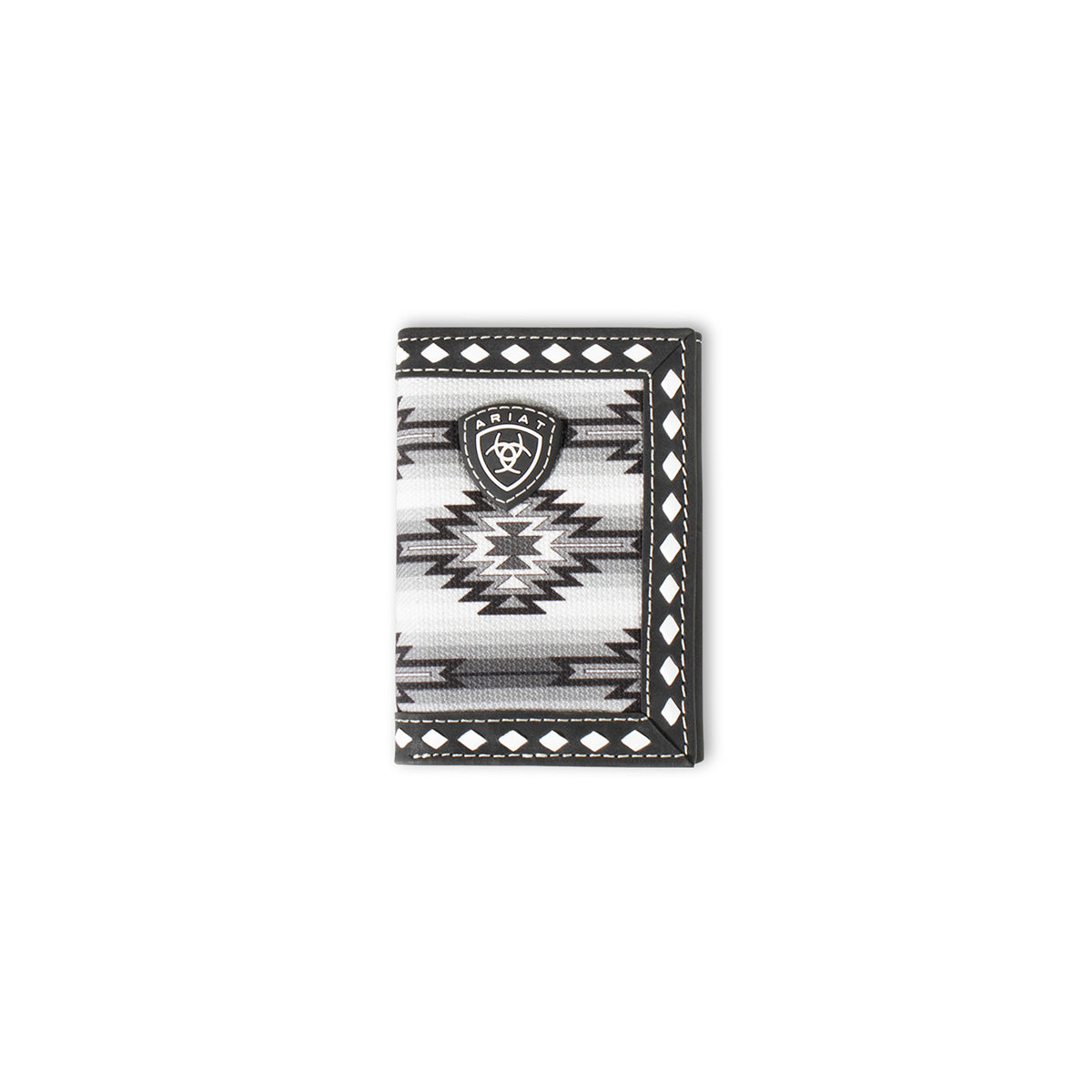 Ariat Black/White Aztec Trifold Wallet