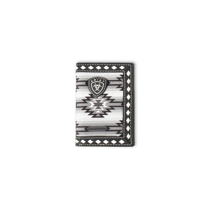 Ariat Black/White Aztec Trifold Wallet