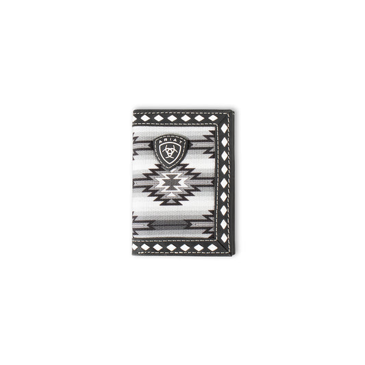 Ariat Black/White Aztec Trifold Wallet