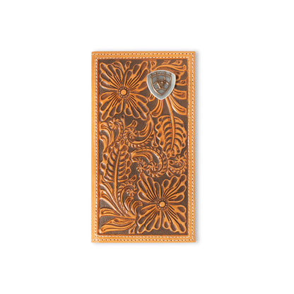 Ariat Floral Embossed Tan Rodeo Wallet