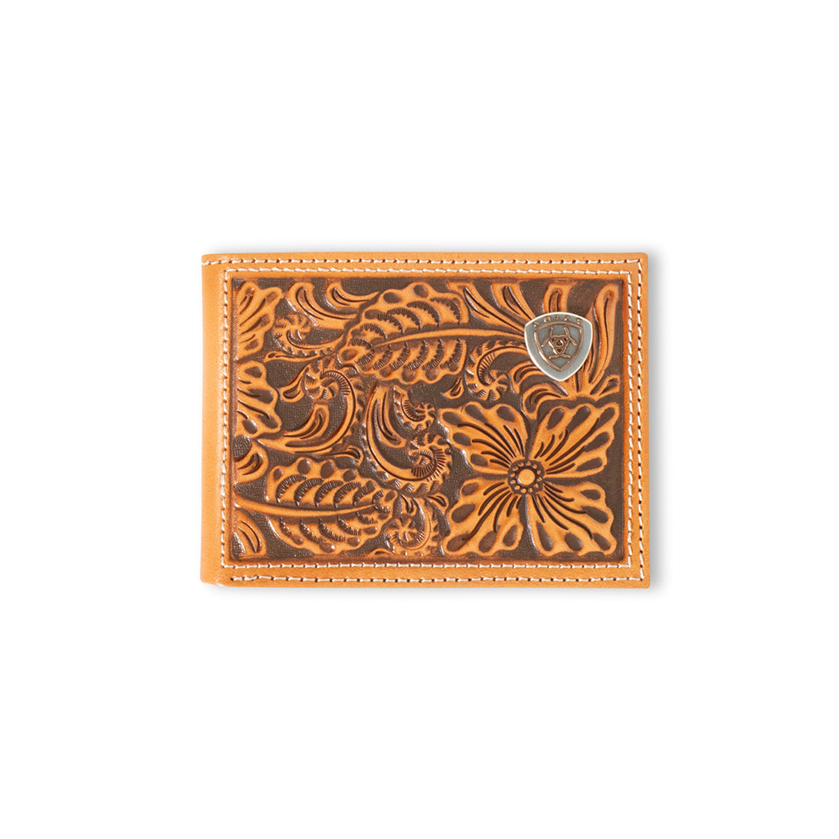 Ariat Floral Embossed Tan Bifold Wallet