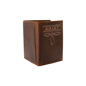 Ariat Mens Trifold Wallet But Stitch Brown