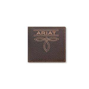Ariat Mens Large Bifold Wallet Bug Stitch Brown
