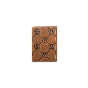 Ariat Trifold Wallet Ariat Sheild Embossed Medium Brown