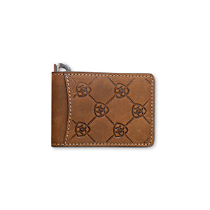 Ariat Money Clip Ariat Shield Embossed Medium Brown