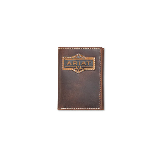 Ariat Patch Brown Trifold Wallet