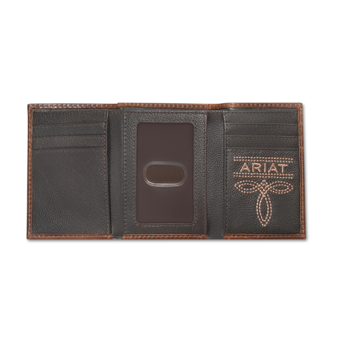 Ariat Patch Brown Trifold Wallet