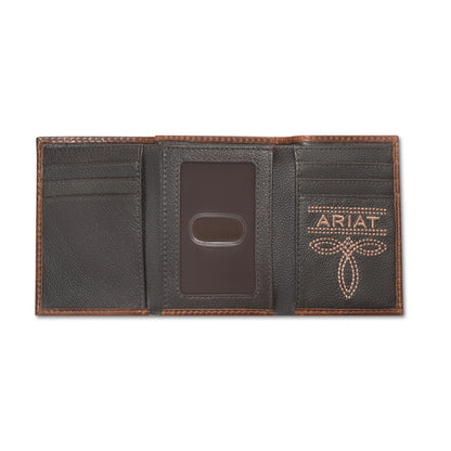 Ariat Patch Brown Trifold Wallet