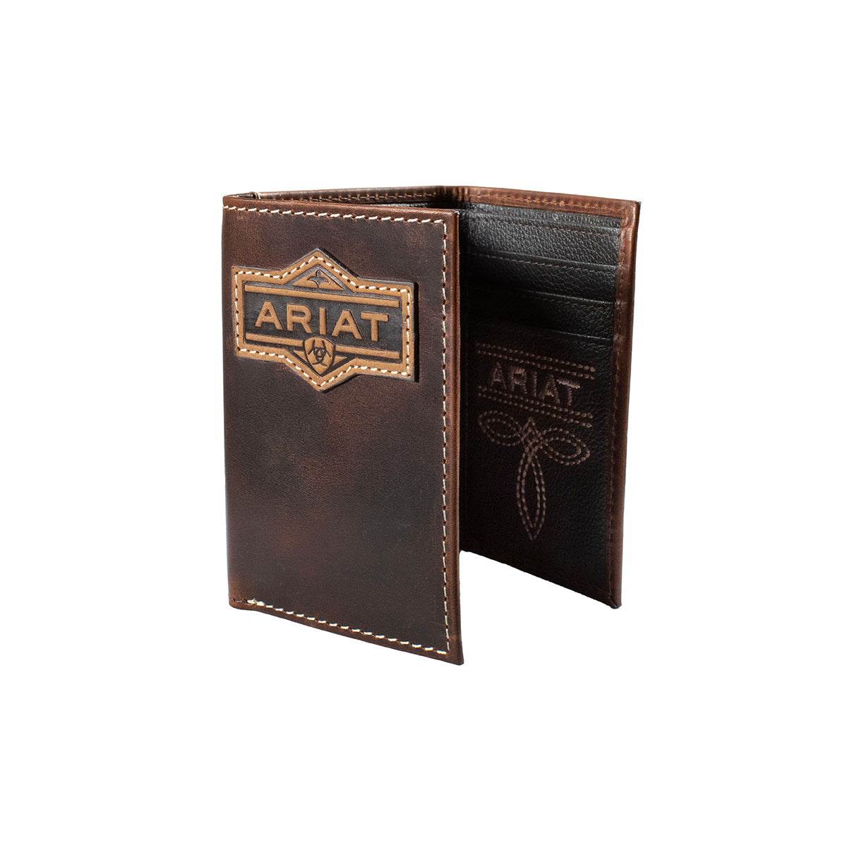 Ariat Patch Brown Trifold Wallet