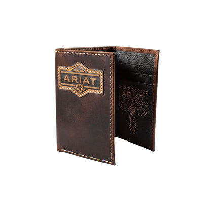 Ariat Patch Brown Trifold Wallet
