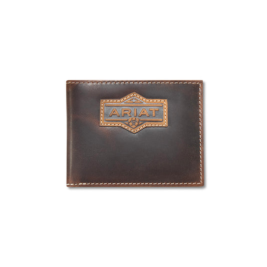 Ariat Patch Brown Bifold Passcase Wallet