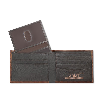 Ariat Patch Brown Bifold Passcase Wallet