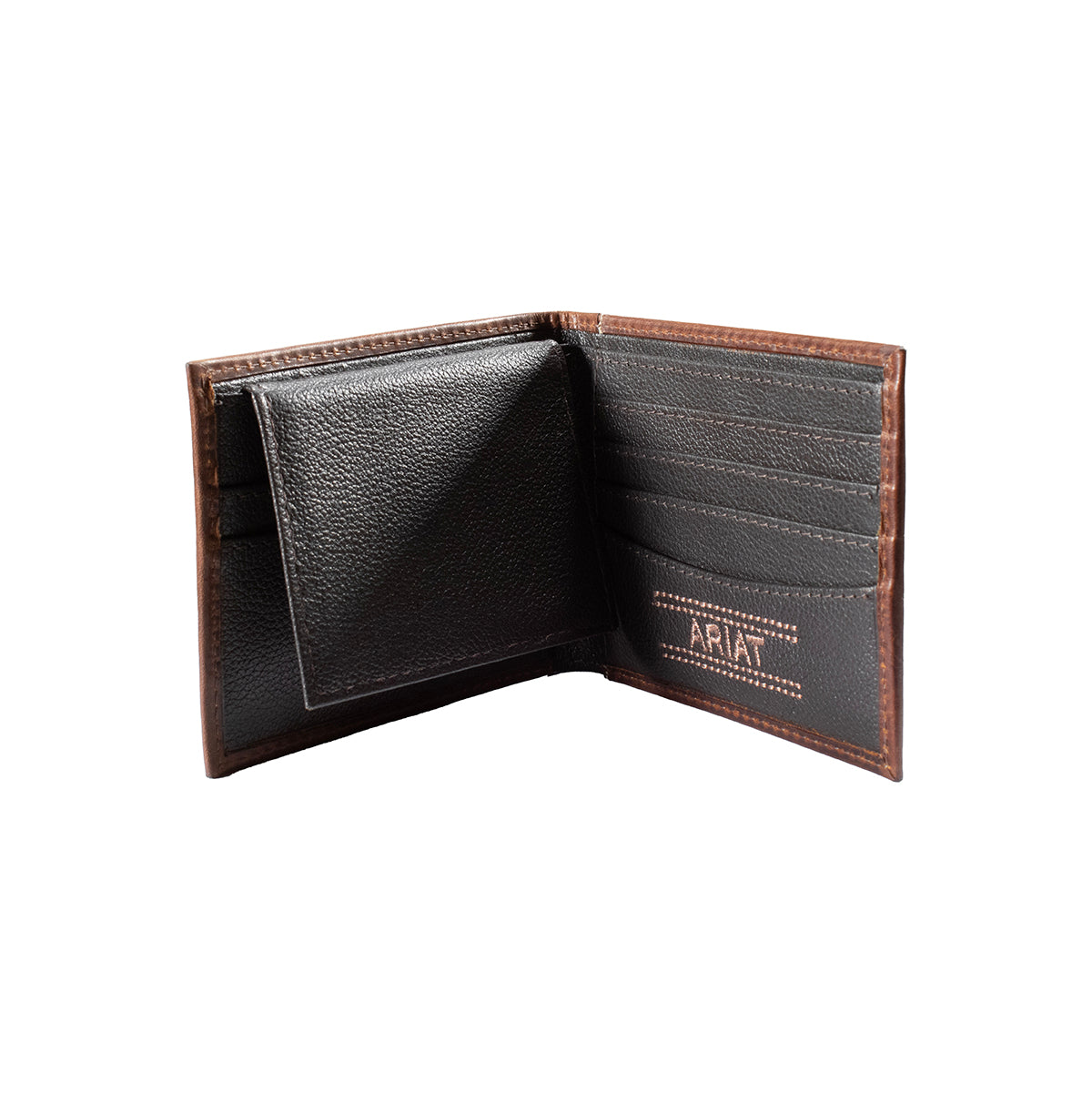 Ariat Patch Brown Bifold Passcase Wallet