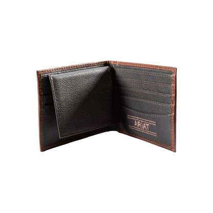 Ariat Patch Brown Bifold Passcase Wallet
