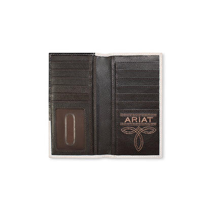Ariat Rodeo Wallet Roughout Floral Overlay Grey