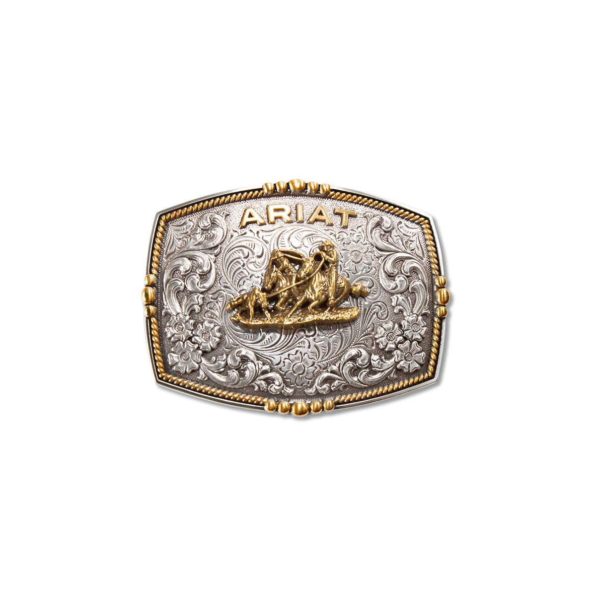 Ariat Team Roper Multi Finish Rectangle Belt Buckle