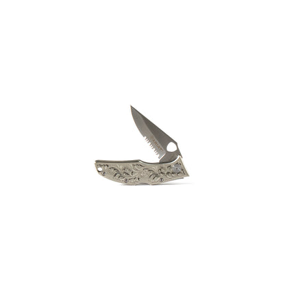 Ariat Hand Engraved Silver Handle Medium Blade Knife