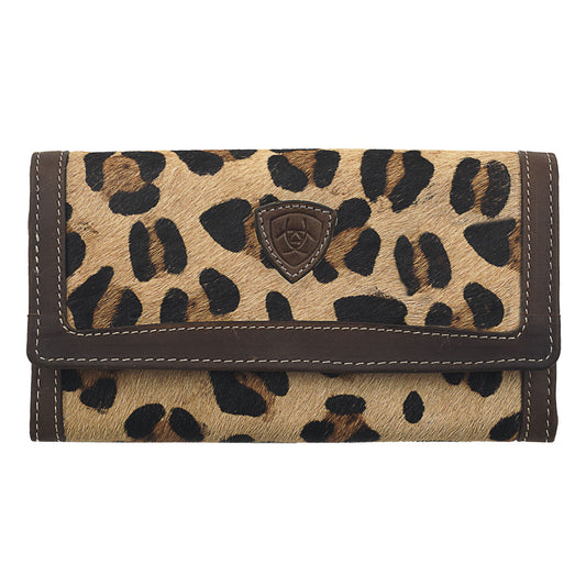 Ariat Hair On Leather Wallet Leopard